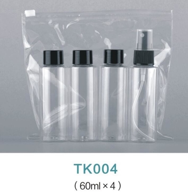60ml Empty plastic Travel Bottles with Toiletry and Cosmetic Bags