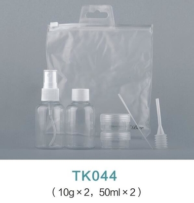 Leak proof pet plastic travel cosmetic bottle set with bag
