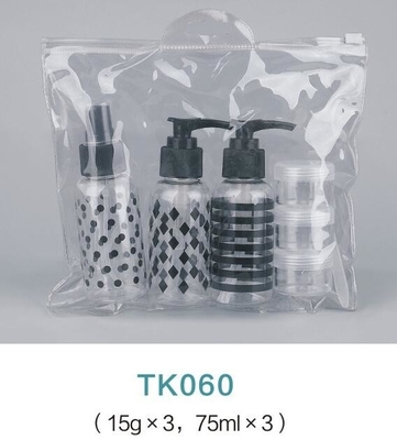 Comfort economy wholesale shampoo/bath gel bottle travel kit setportable night cream hand lotion travel cosmetic bag