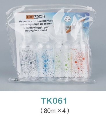 80ml Empty plastic Travel Bottles with Toiletry and Cosmetic Bags