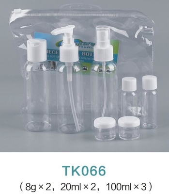 Clear PVC Cosmetic Travel Bottle Kit Packing Pouch with Slide Ring Zipper