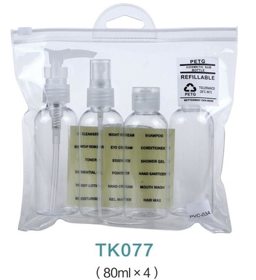 Travel bottle kit shampoo lotion set pvc bag