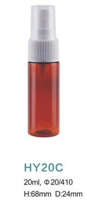 amber  cylinder 20ml pet plastic spray bottle cosmetic toner fine mist bottle with label /silk screen