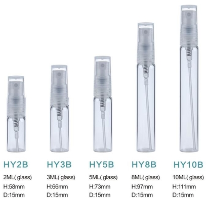 2ML 3ML 5ML 8ML 10ML mini perfume refillable perfume spray bottle glass vials For Cosmetic