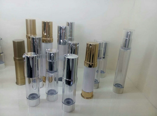 5ml 10ml 15ml 20ml 30ml plastic gold or silver slim airless cosmetic bottle for serum eye cream