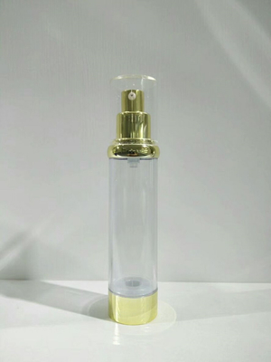 tall and slim 50ml vacuum cosmetic cream airless pump bottle with gold over top