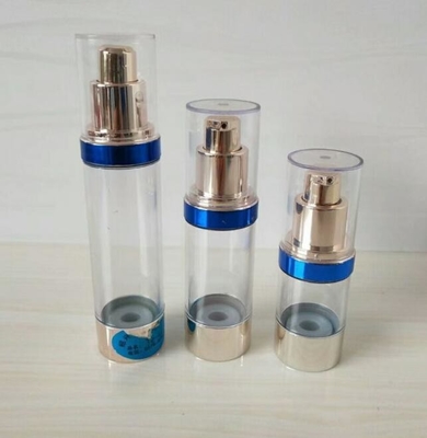 15ml 30ml 50ml plastic cosmetic plastic blue UV electroplating airless bottles