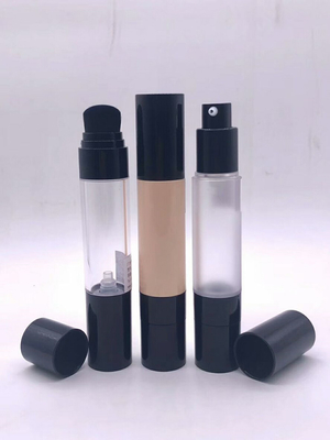 new design  latest 30ml plastic cosmetic lotion airless pump bottle with brush