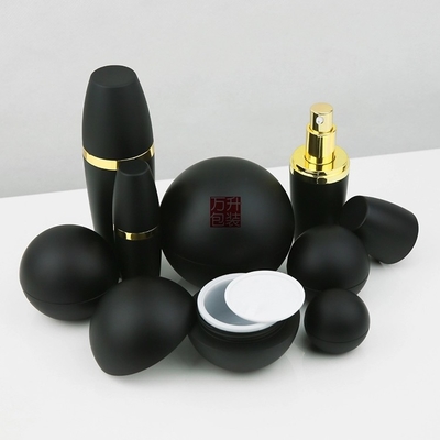 100ml 100gs matt black  ball shape sphere cosmetic plastic cream jar for men's skin care bottle packaging