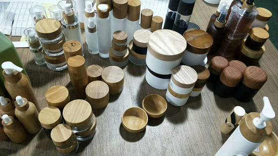 Luxury bamboo bottle  bamboo jar cosmetic packaging