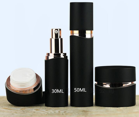 New 30ml 50 ml cosmetic plastic vacuum silver white bottles face cream acrylic airless pump container jars with lids