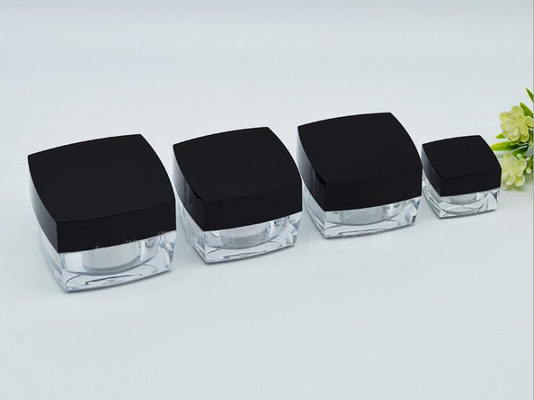 10g 15g  30g 50g black square double wall acrylic cosmetic jar for men's skin care packaging