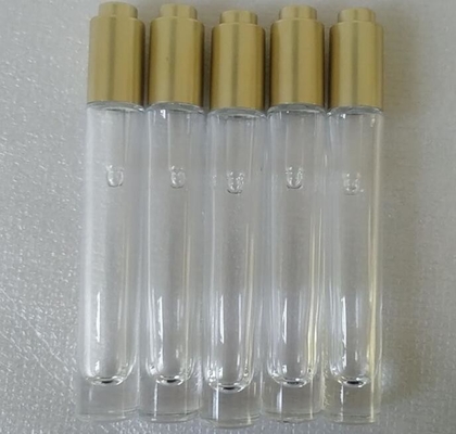 transparent empty 10ml glass dropper bottle with gold pump press