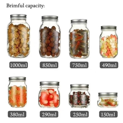 embossed kitchen food Glass Storage Jars with lid glass bottle for honey