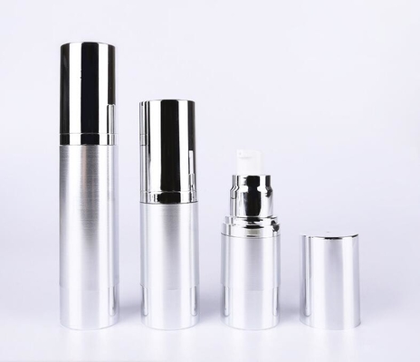 15ml 30ml 50ml  Silver Airless Pump Bottle eco-friendly For Skincare