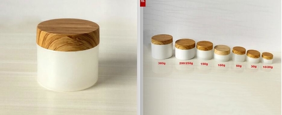 15g 30g 50g 100g 150g 200g 300g empty PP plastic material bamboo appearance water transfer cap cream jar