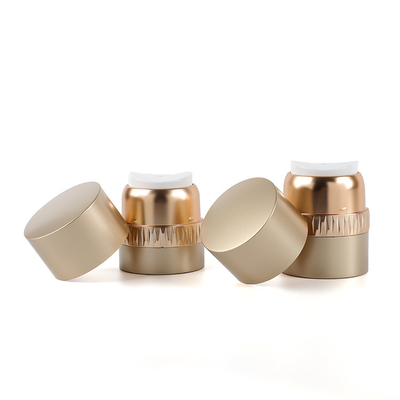 Custom brand cosmetic packaging 30ml 50ml round gold luxury lotion bottles