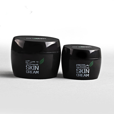men empty 30ml 50ml Plastic AS Black Face Cream Container Luxurious Cosmetic Empty Cream Packaging Jar