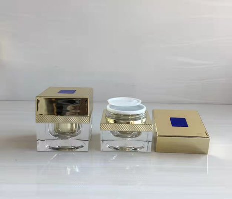 Premium Acrylic Golden Cream Bottle Cosmetic Case Jar Golden Container Made in China