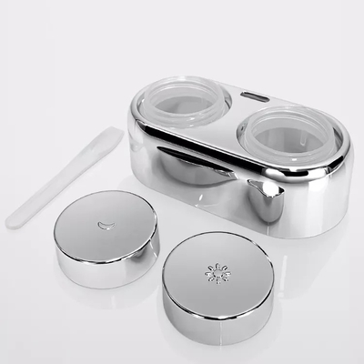 15g*2 Dual Chamber Acrylic Cosmetics Jar Packaging For Day and Night Cream Empty Oval Shape Face Cream Jars