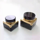 empty 30ml 50ml  new square  plastic cosmetic acrylic  jar with electroplated rim