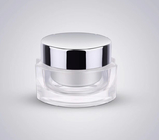 50ml 1.66oz  skincare cosmetic bottles acrylic jar Customized luxury paint shilver silver cap