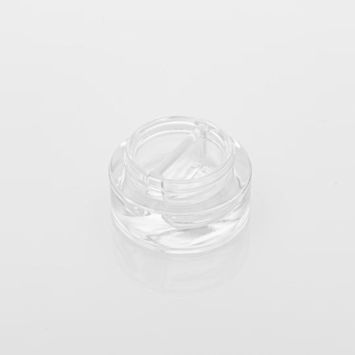 empty skin care cosmetic glass jar with two three separates