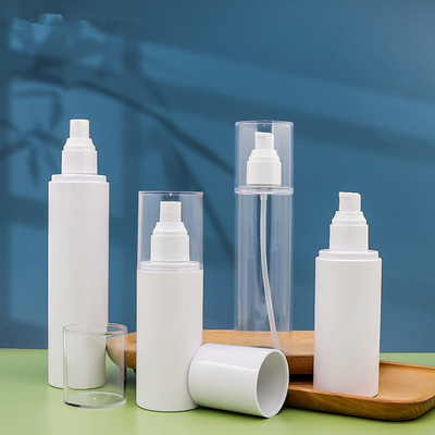 Empty fine mist plastic  150ml 200ml 250ml 300m white clear plastic spray bottle for cosmetic pacgaging