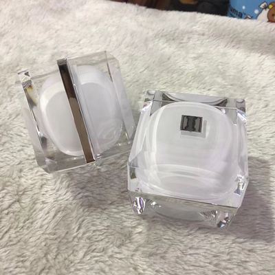 Makeup Jars Wholesale Containers Clear Square Acrylic Plastic 30g 50g Luxury Face Cream Cosmetic Packaging