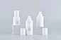 cosmetic 15ml 30ml 50ml white airless pump bottles sets with lid for skin care packaging
