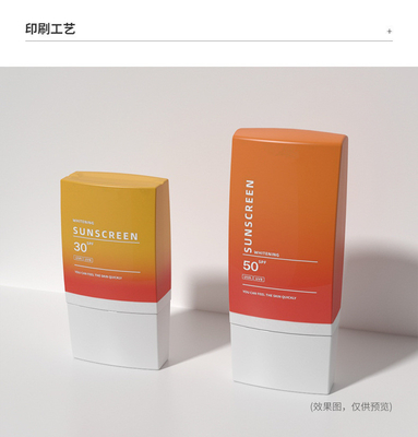 empty 30ml 50ml flat square cap sunscreen bottle plastic bottle cream bottle divided bottle factory customized