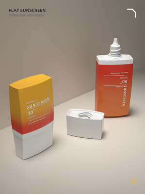 empty 30ml 50ml flat square cap sunscreen bottle plastic bottle cream bottle divided bottle factory customized