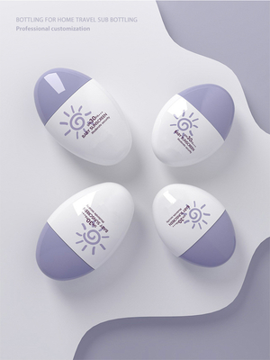 Egg Shape Sunscreen Bottle 30ml Squeeze Foundation Primer Sun Cream Bottle with Brush Screw Cap