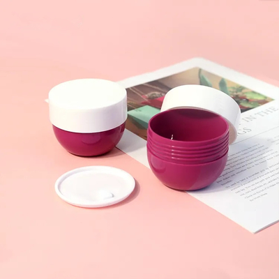 Cosmetic Packaging pink Bowl Shaped PP Containers Jars With Lids For Face Cream Body Butter 75g