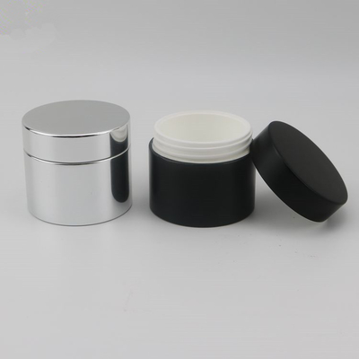 Empty 50g Black and Silver Color  Aluminum UV Gel Nail Cosmetic Packaging Container Jars