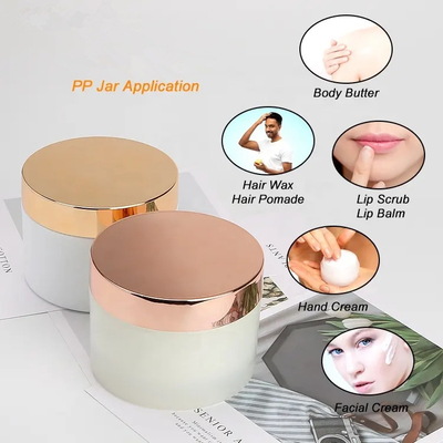 50g 100G 150g 200g 250g 1oz 8oz PP Frosted Plastic Cosmetic Jar With Gold Lid For Body Hair Cream Butter Container