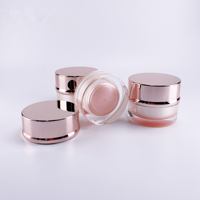 Acrylic custom cosmetic packaging material 50g shoulder straight round cream bottle processing gradient pink plastic