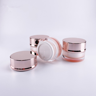 Acrylic custom cosmetic packaging material 50g shoulder straight round cream bottle processing gradient pink plastic