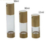 15ml 30ml 50ml cylindrical  finger tip cosmetic airless  with bamboo pump 1.06 oz cosmetic bottle
