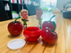 Custom 30Ml red Empty PP kid Small Cosmetic Cream Container 30Ml Apple Fruit Shape Small Jar Plastic Cosmetic Jar