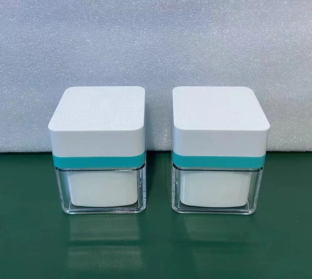 Empty square Cosmetic Jar with Screw Cap Airtight Sealing feature