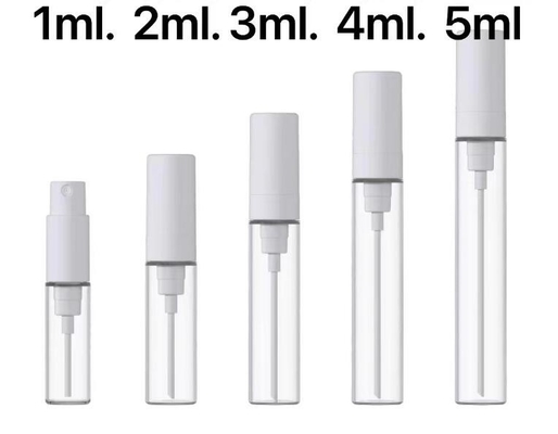 1ml 2ml 3ml 4ml 5ml empty clear round small test sample vials mini cosmetic plastic spray perfume oil tube bottle