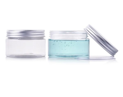 empty  100GRAM 100ML PET HDPE plastic cosmetic jar with aluminum cap