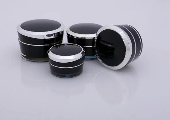 5g 10g 15g 30g  50g cosmetic packaging black acrylic face cream empty jar aluminum lid