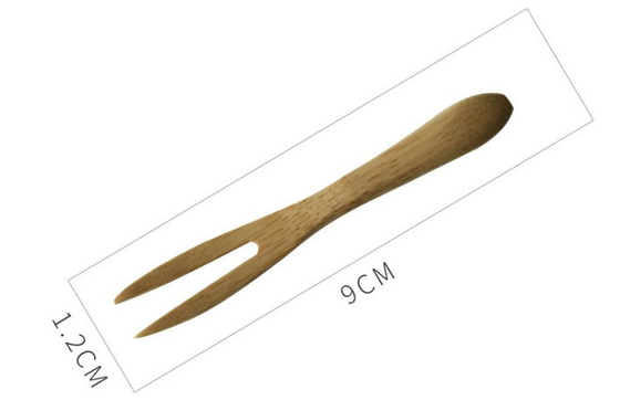 Environmentally eco friendly  bamboo fork with two teeth