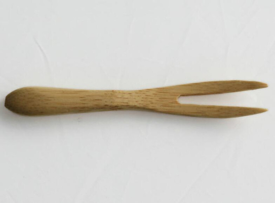 Environmentally eco friendly  bamboo fork with two teeth