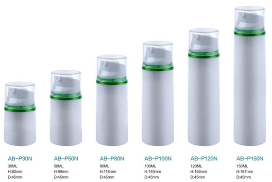 Sunscreen Packaging 30ml 50ml 80ml 100ml 120ml 150ml cosmetic white PP airless cosmetic cleanser  bottle