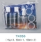 Plastic Material and disc Cap Sealing Type travel plastic bottles set in clear vinyl zipper pouch bag
