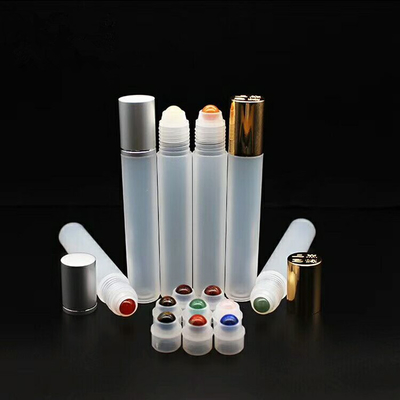 PP PCR Plastic Roller Bottle With Plastic Cap 10ml Small Roll on For Eye Care Appliator Eye Serum Bottle