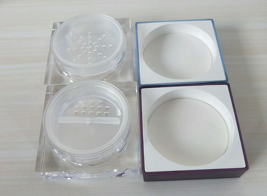 hot sales square cosmetic Plastic Loose Powder Jar with sifter 15g 30g 50g